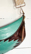 Load image into Gallery viewer, Turquoise and Brown Bum Bag