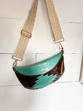 Load image into Gallery viewer, Turquoise and Brown Bum Bag