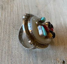 Load image into Gallery viewer, Mike Simplicio Sterling, Turquoise, Coral and another of Pearl Ring 6