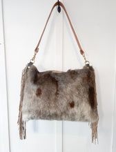 Load image into Gallery viewer, Classic Bighorn Bag with Curly Long Hair Hide & Fringe