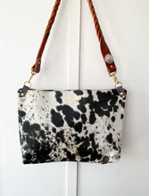 Load image into Gallery viewer, Bighorn Bag in Black and White Hair on Hide