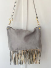 Load image into Gallery viewer, Bighorn Bag Brown and Grey Hair on Hide with Fringe