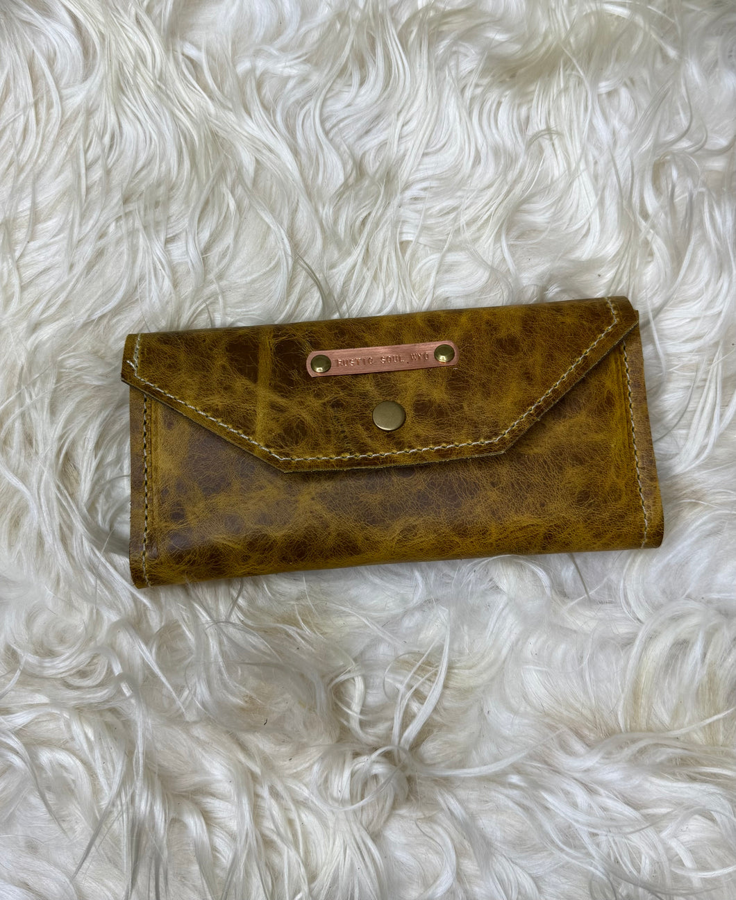 Brown Rustic Leather Trifold Wallet