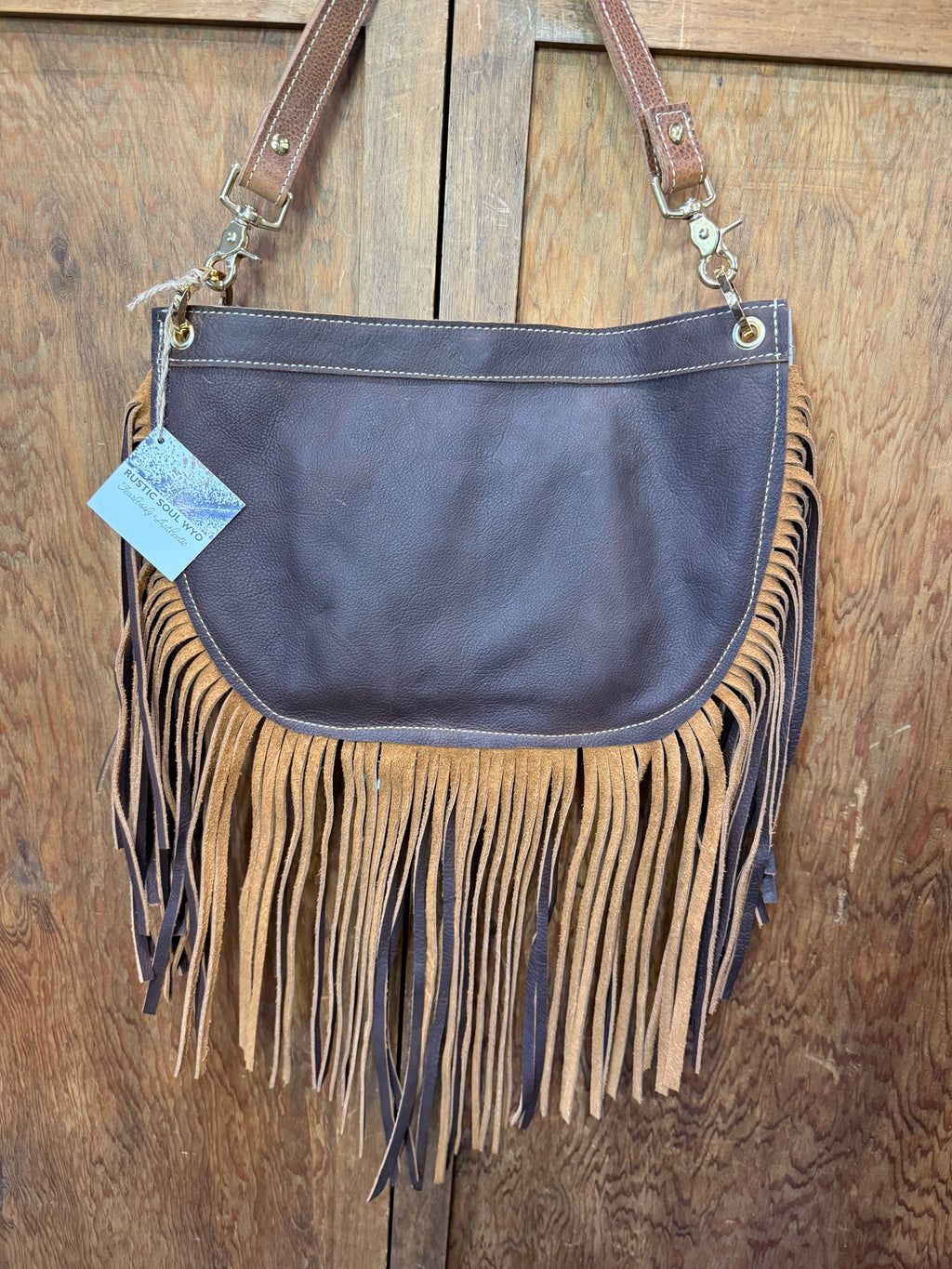 Leather ALMY Bag with Cowhide Horseshoe Inlay