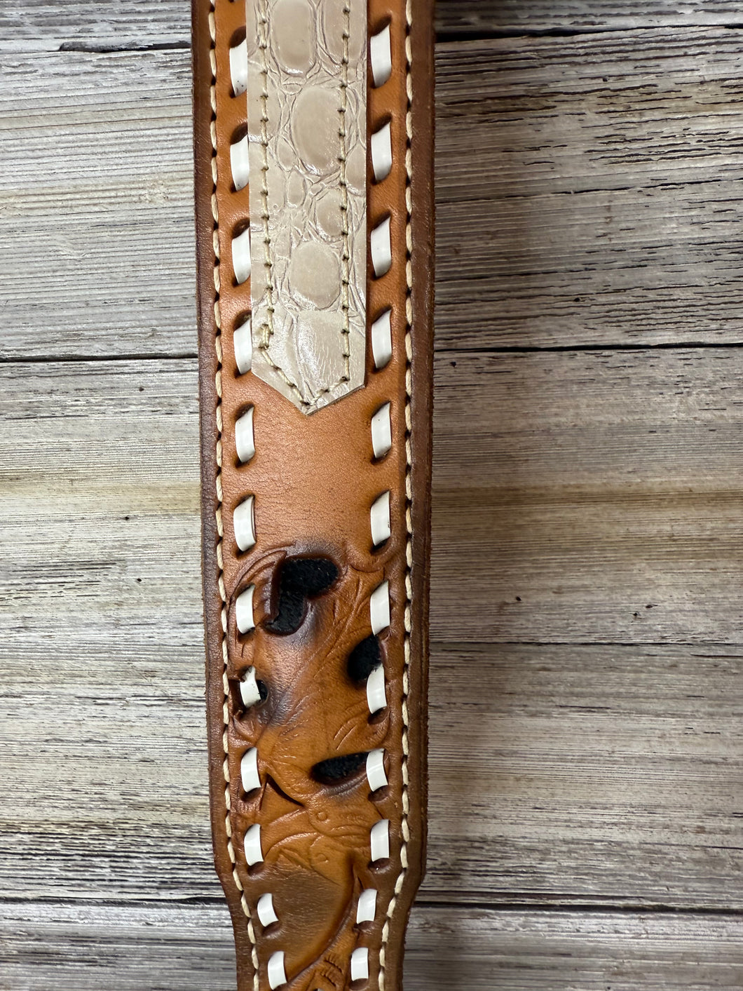 Leather Buckstitch Shoulder Strap