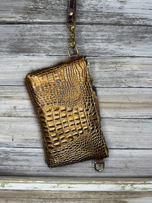 Brown and Black Brindle Jessica Wristlet