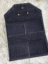 Load image into Gallery viewer, Navy Caiman Leather Trifold Wallet
