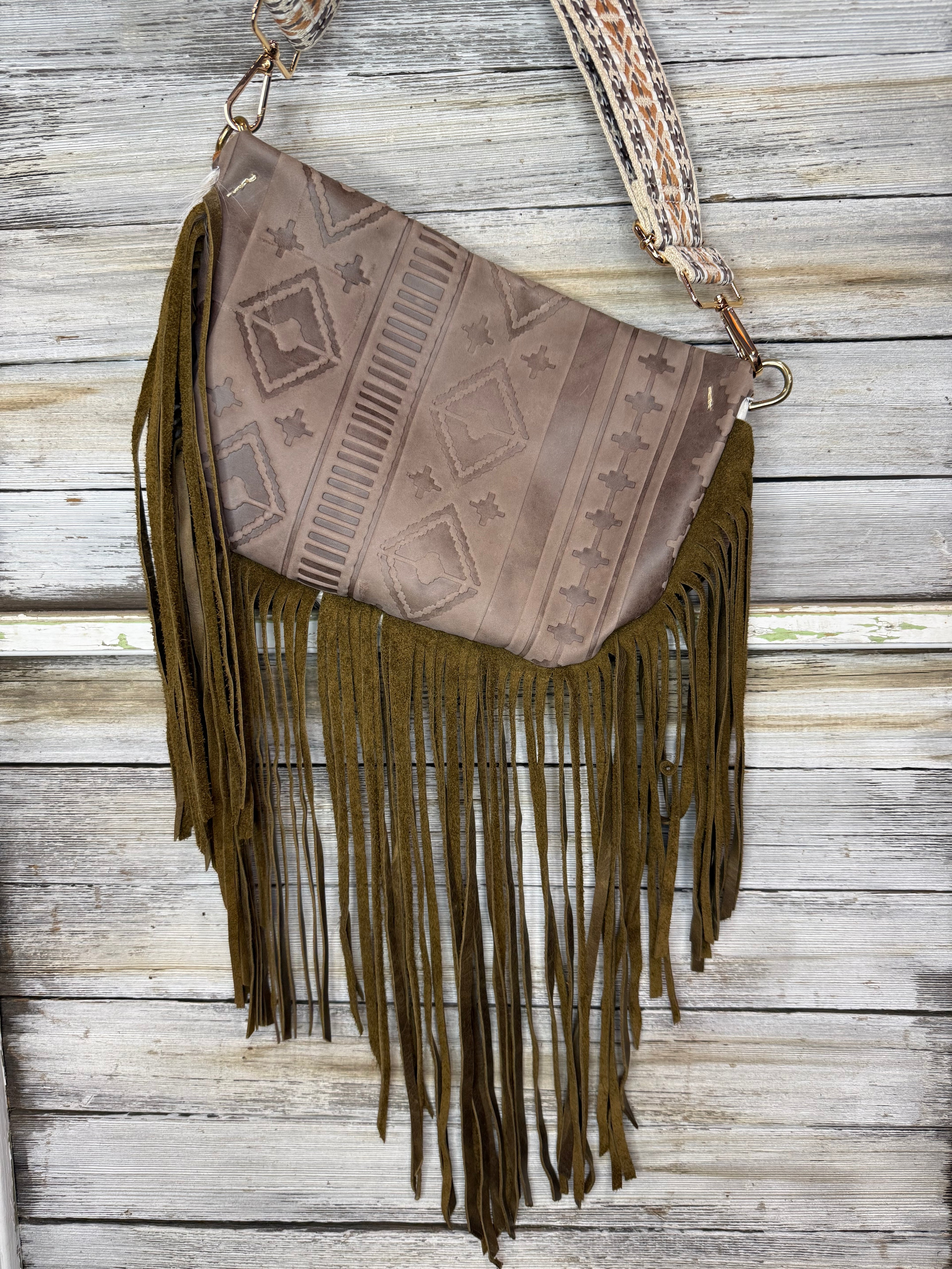 Classic Cowhide Frannie Bag with Fringe