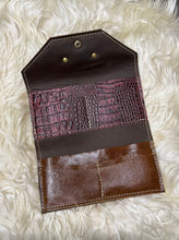 Load image into Gallery viewer, Trifold Wallet Rust Colored Acid Wash Cowhide
