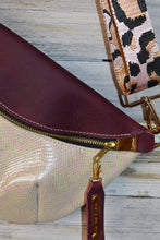 Load image into Gallery viewer, Iridescent Pearl &amp; Wine Leather Frannie Bag
