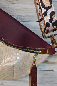 Iridescent Pearl & Wine Leather Frannie Bag