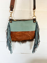 Load image into Gallery viewer, Two Tone Boho Buffalo Bag with fringe
