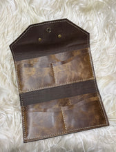 Load image into Gallery viewer, Black and Brown  Embossed Leather Trifold Wallet
