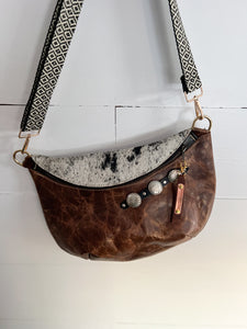 Leather & Cowhide Frannie XL with Sterling Silver Conchos