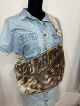 Load image into Gallery viewer, Brown and White Cowhide Kaycee Bag
