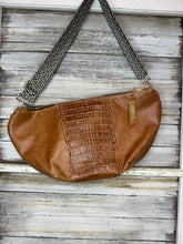 Load image into Gallery viewer, Brown Cayman &amp; Leather Kaycee Bag
