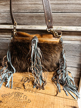 Load image into Gallery viewer, Two Tone Boho Buffalo Bag with fringe
