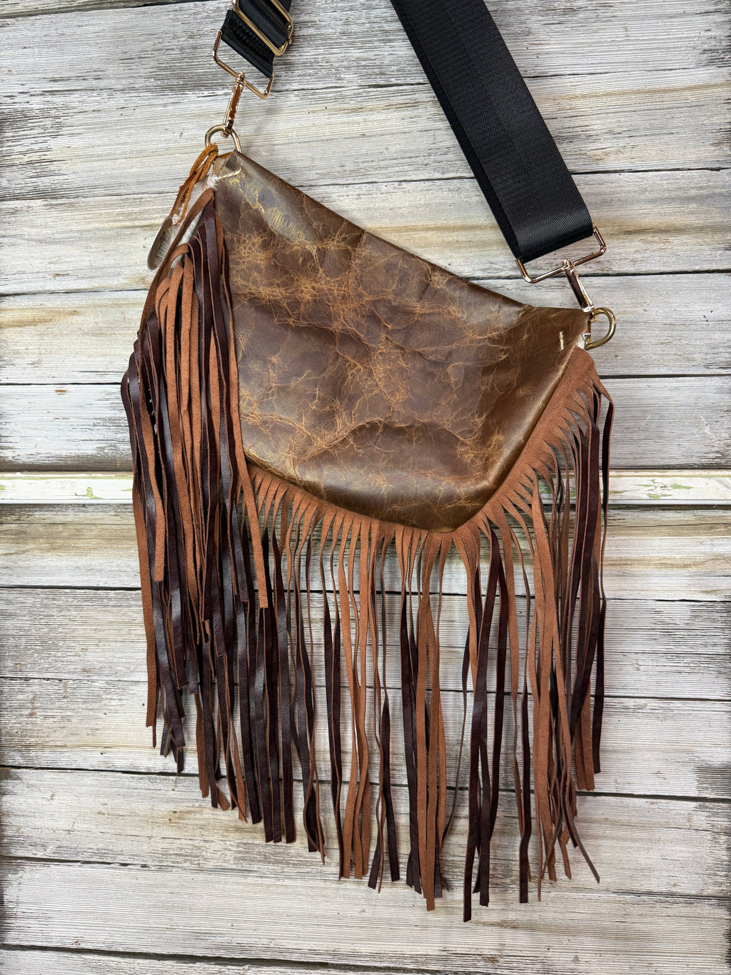 Classic Cowhide Frannie Bag with Fringe