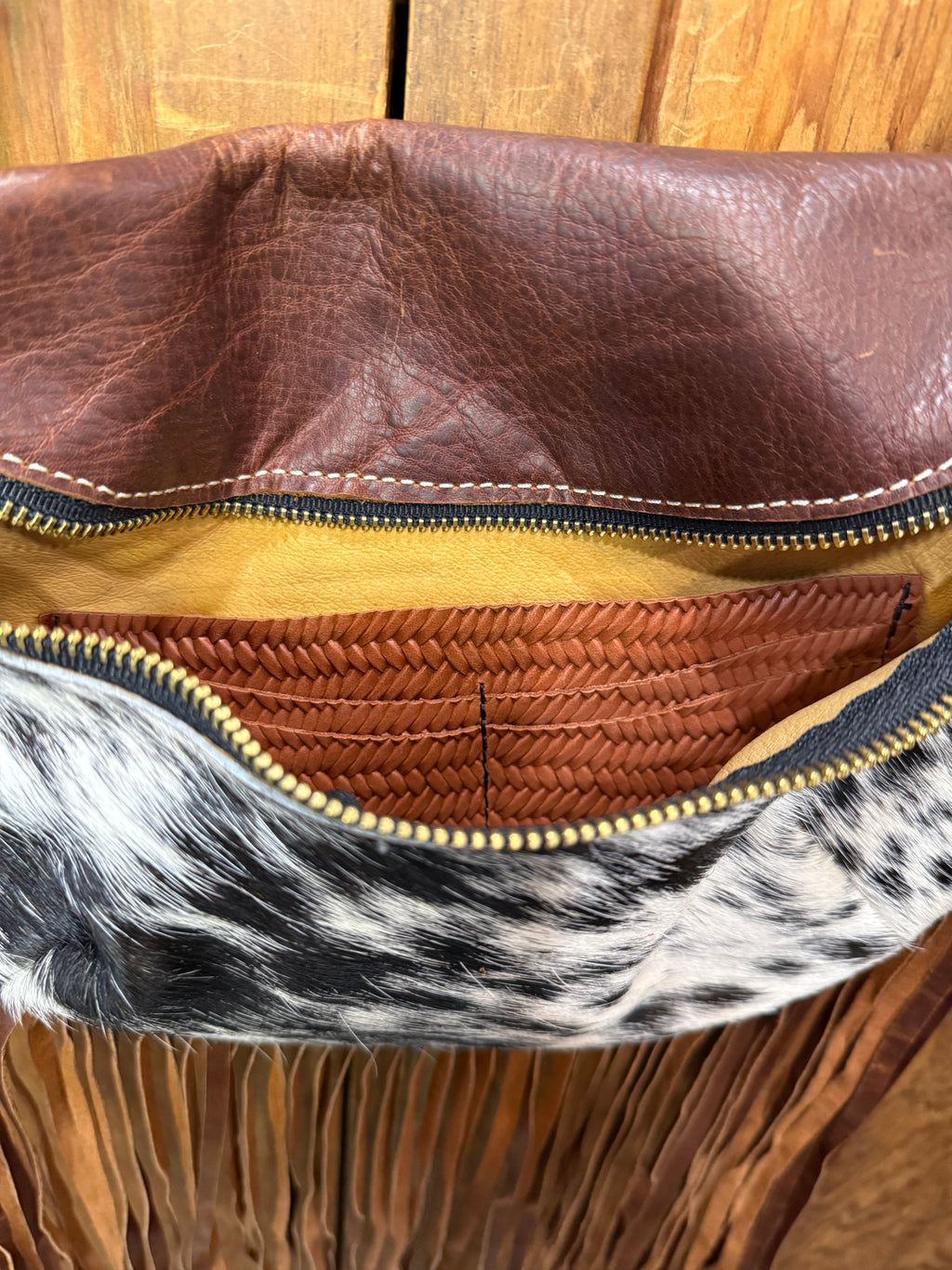 Classic Cowhide Frannie with Fringe