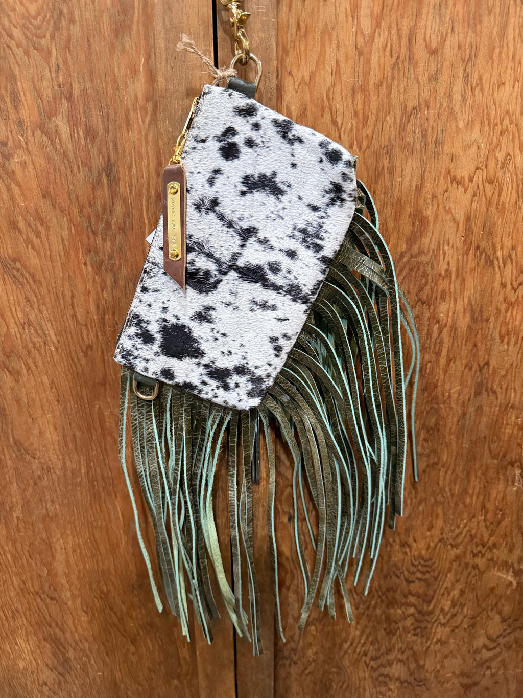 Pitchfork Brand Jesica Wristlet with Green Fringe