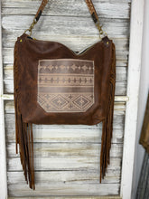 Load image into Gallery viewer, Tricolor Cowhide Bighorn XL Bag with Fringe
