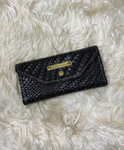Load image into Gallery viewer, Black and Brown  Embossed Leather Trifold Wallet
