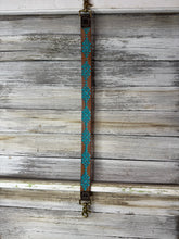 Load image into Gallery viewer, Leather Shoulder Strap with Turquoise Design
