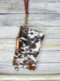 Tricolor Cowhide Jessica Wristlet