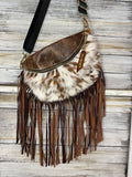 Classic Cowhide Frannie Bag with Fringe