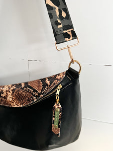 Python Snakeskin Embossed Leather Frannie Bag