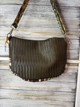 Load image into Gallery viewer, Green Embossed Leather with Brown and White Cowhide Frannie XL
