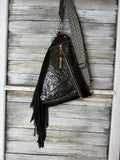 Sheridan Sling Bag Charcoal Grey Patent Leather