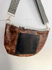 Leather & Cowhide Frannie XL with Sterling Silver Conchos