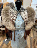 Cowhide and Sheep Fur Western Fringe Cape