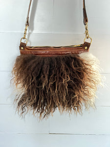 Brown and White Curly Icelandic Sheep Bag