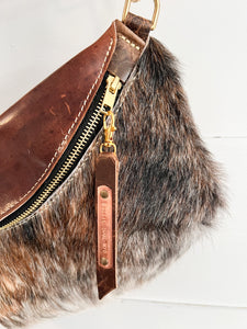 Tricolor Brindle Cowhide Frannie Bag