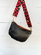 Load image into Gallery viewer, Black &amp; White Cowhide Bumbag
