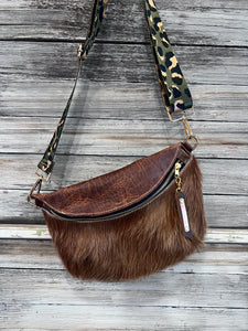 Long Brown Cowhide Frannie Bag