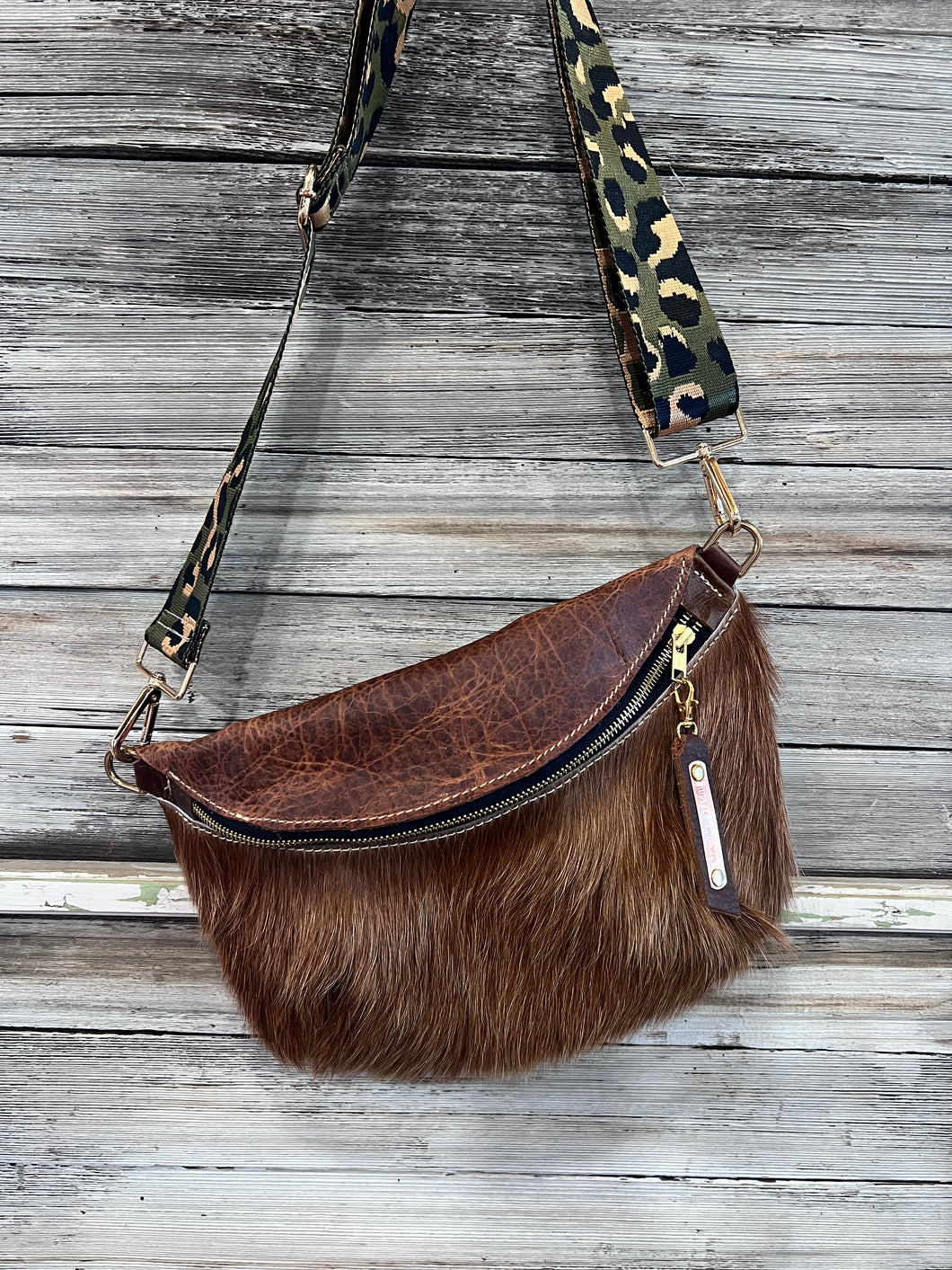 Long Brown Cowhide Frannie Bag