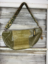 Load image into Gallery viewer, Green Cayman and Leather Kaycee Bag
