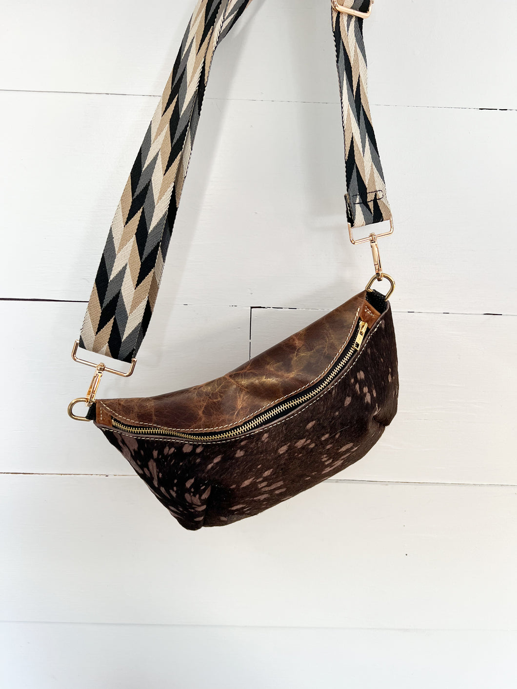 Chocolate Wash Cowhide Bumbag