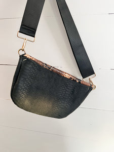 Python Snakeskin Embossed Leather Frannie Bag