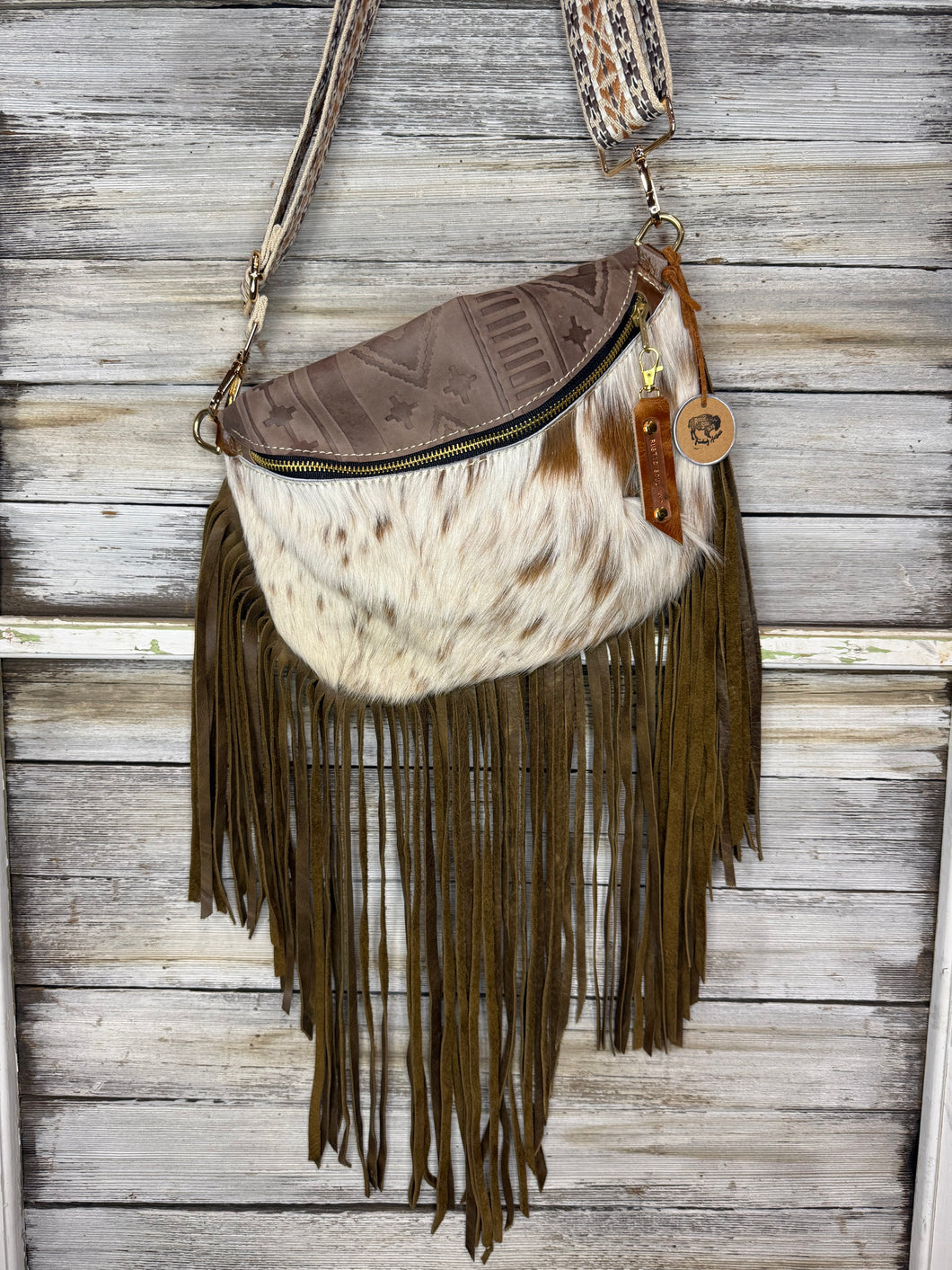 Classic Cowhide Frannie Bag with Fringe