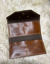Load image into Gallery viewer, Brown Rustic Leather Trifold Wallet
