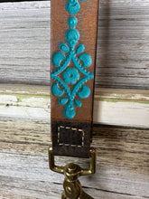 Load image into Gallery viewer, Leather Shoulder Strap with Turquoise Design

