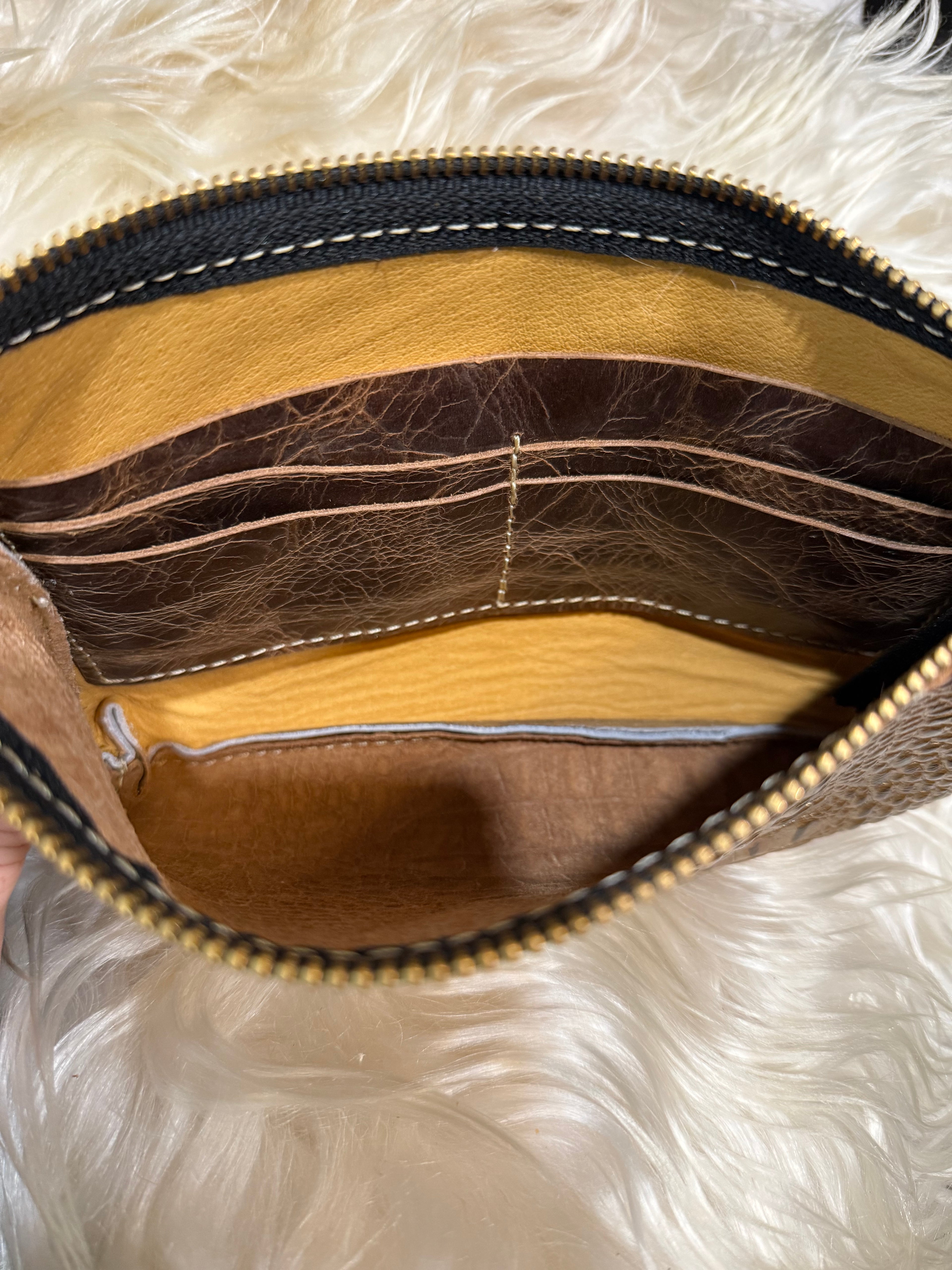 Brown and Black Brindle Jessica Wristlet