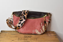 Load image into Gallery viewer, Pink Acid Washed Cowhide Frannie Bag
