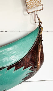 Turquoise and Brown Bum Bag