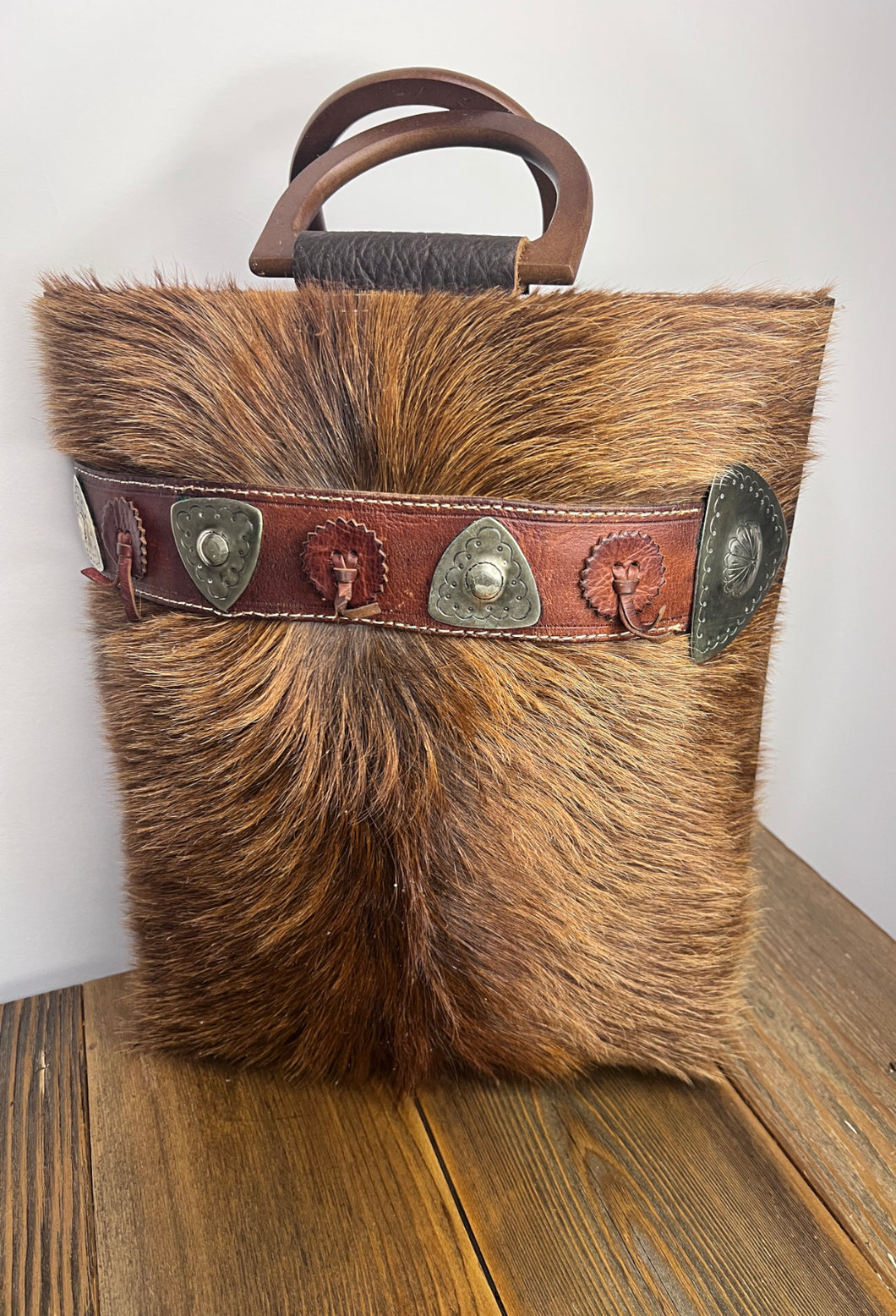 Long Hair Wood Handle Tote