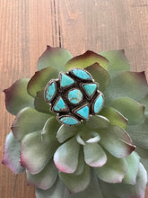 Load image into Gallery viewer, Turquoise and Sterling Silver Cluster Ring
